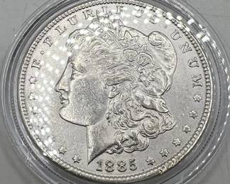 1885 Morgan Silver Dollar Coin
