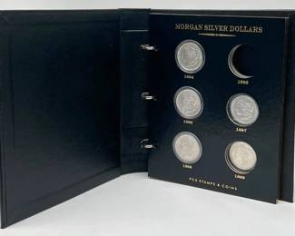 (7) Antique Morgan Silver Dollars in Album
1884, 1886, 1888, 1897, 1898, 1900, 1921. 
