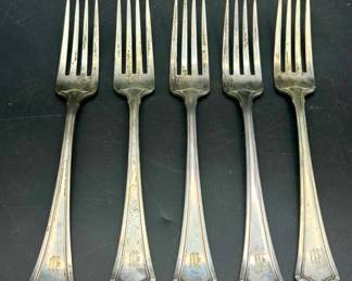 (5) R Wallace & Sons Sterling Silver Forks
