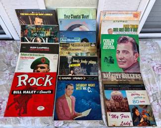 (16) Classic Albums #4
Includes - Eddie Arnold, Roger Williams, Glen Campbell, Green Barets, Bill Haley and the Comets, Jam Howard, Mantovani, Porter Wagoner, Saturday Night with Mr C, Ferlin Huskey, Bay City Rollers, Around the World in 80 Days
