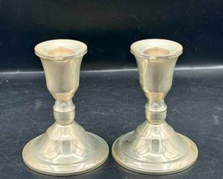 (2) Duchin Creative Sterling Silver Weighted Candlesticks
