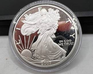 2007-W American Eagle Walking Liberty Silver Dollar Proof Coin
