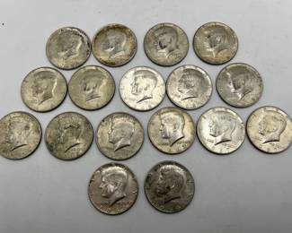 (17) Kennedy Half Dollar Coins 40% Silver 1966-1969

