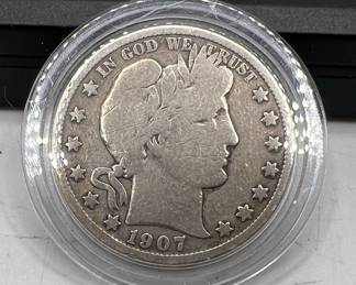 1907 Barber Silver Half Dollar Coin
