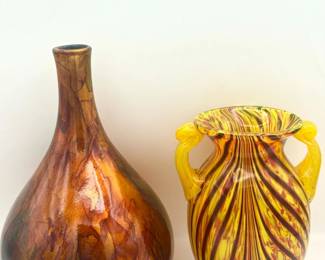 (2) Art Glass Vases
