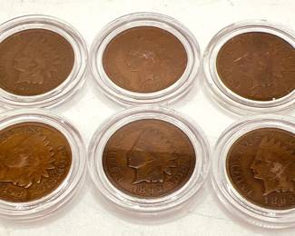 (6) Indian Head Pennies
1893, 1895, two 1898, 1906, 1908.