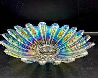 Federal Carnival Glass Iridescent Flower Bowl
