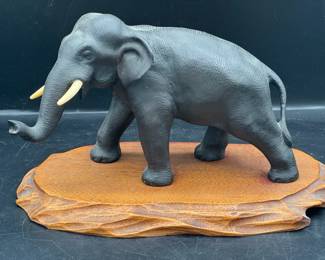 Heavy Metal Asian Elephant Figurine
