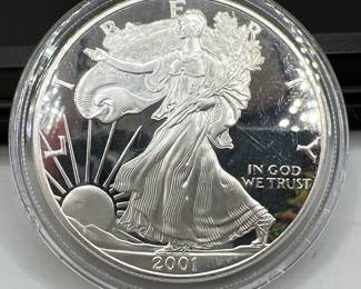 2001-W 1oz Fine Silver American Eagle Walking Liberty Proof Coin
