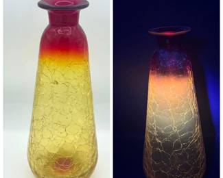 Amberina Crackle Glass