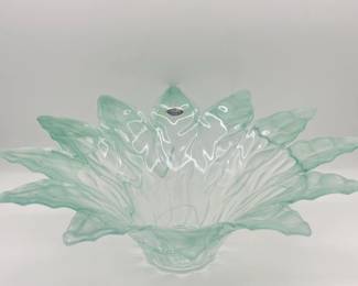 Murano Lavorazione Arte Flower Glass Bowl With Sticker

