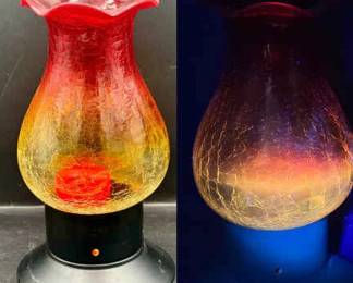 Amberina Crackle Glass