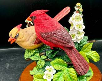 Vintage Roger Tory Preston’s Danbury Mint Summer Cardinals Figurine By Bob Guge
