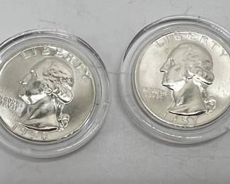 1957-D & 1958 Brilliant Uncirculated Silver Quarters
