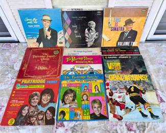 Sinatra, Soundtracks, And Partridge Family
Includes - Partridge Family, Bridge on the River Kwai, Victory at Sea, Goal Bruins, 

Frank Sinatra : Come Fly With Me, Only The Lonley, This is Sinatra Volume Two
