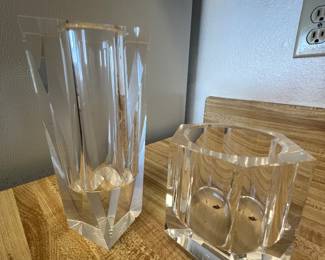 Heavy crystal vases