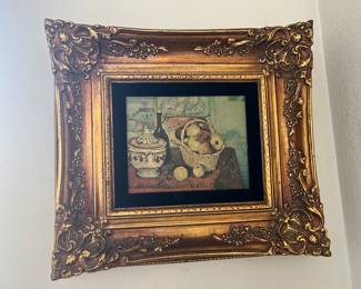 Original oil painting with ornate gold frame