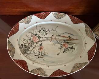 Antique Japanese Kutani Porcelain Platter