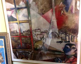 Marc Chagall “Paris Through the Window” framed print 