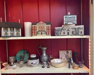 Pewter, Acorn Lidded, Syrup Decanter. Winfield Designs. Vintage capiz shell bowl. 