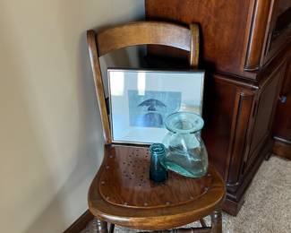 Antique chair, glass