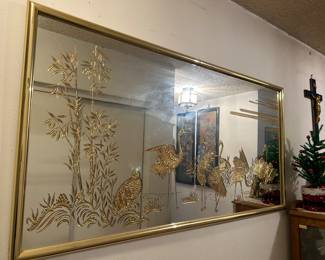 Mirror with Gold Etchings