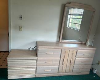 Dresser with Mirror and Night Stand