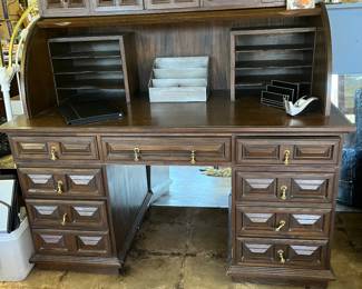 Roll top desk made in Hong Kong.