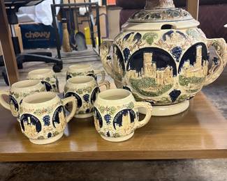 Gerz German Punch bowl and cups