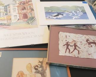 Rie Munoz "Chasing Gulls", Dolores Smith Batik and others