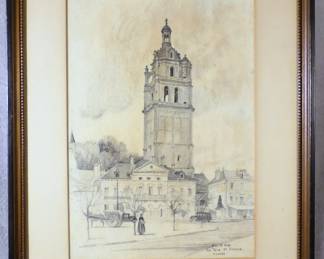 s neffgeo wpencildrawingframedlatoursteantoine19.75 wx 25.5 tartistprofrowanu