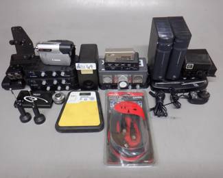 
BOX ELECTRONICS INCLUDING CAMERA, HARD DRIVES AND MORE

