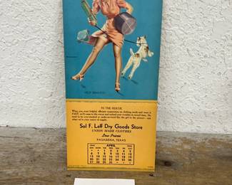 April 1941 HELP WANTED Sol F. Leff Dry Goods Store Advertising calendar
