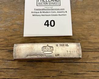 10 Troy Ounce California Crown Mint .999 Silver Bar
