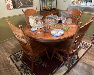 Oak Dining table with 4 chairs