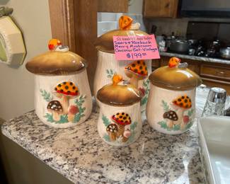 Vintage Groovy Mushroom cannister set