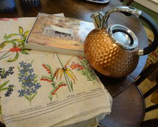 Balduzzi Italian  Hammered Copper Tea Kettle left