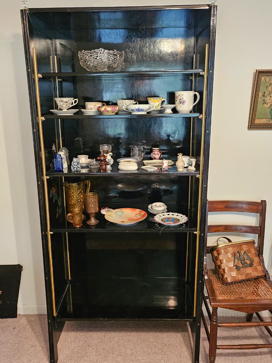 Black display cabinet