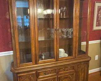 Vintage wood china cabinet hutch 
