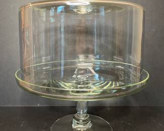 Glass domed cake stand 