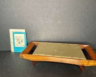 Tricolor electric hot Buffett tray vintage 