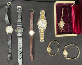 Vintages watches: Bulova, Seiko, Anika, Jemis & Sharp 