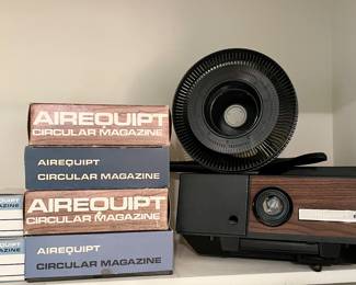 Airequipt 635 Slide Projector and Tray Magazines vintage 