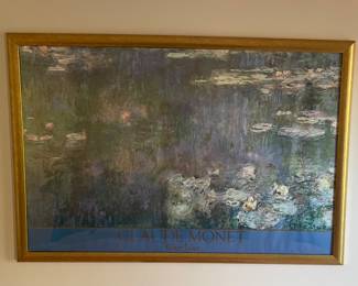 Framed Monet Water Lillies poster