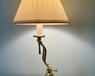 Vintage brass adjustable table lamp 