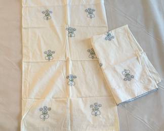 Embroidered pillow cases vintage 