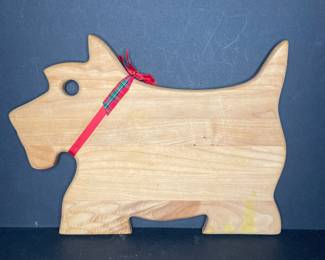Wood cutting board terrior dog 