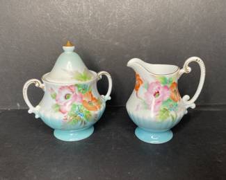 Hand painted sugar & creamer Japan 