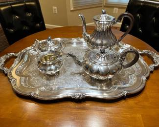 Silver plate tea service 