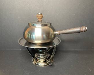Presto Aluminum & wood vintage fondue pot 